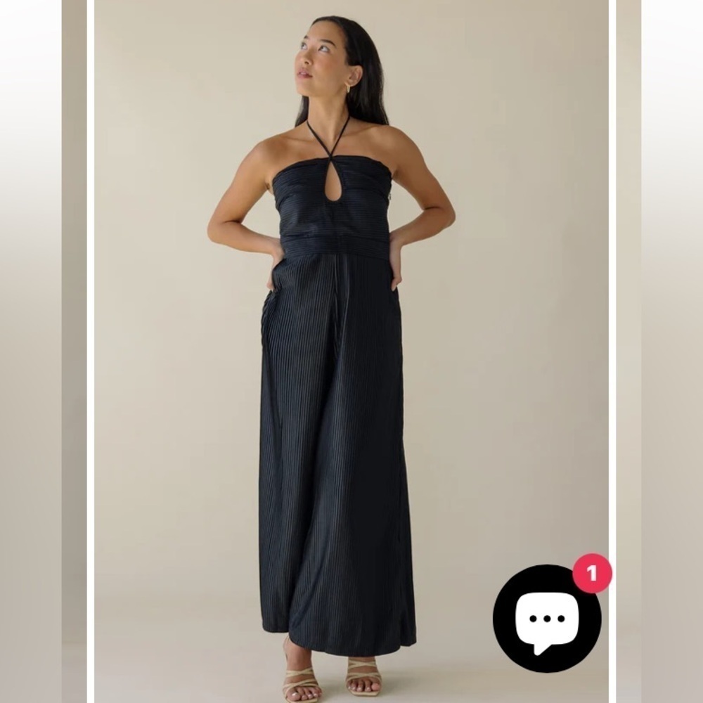 CAROLINA K NWT Pleated Carmen Jumpsuit Luxury Contemporary Old Money Night Out - Picture 7 of 12